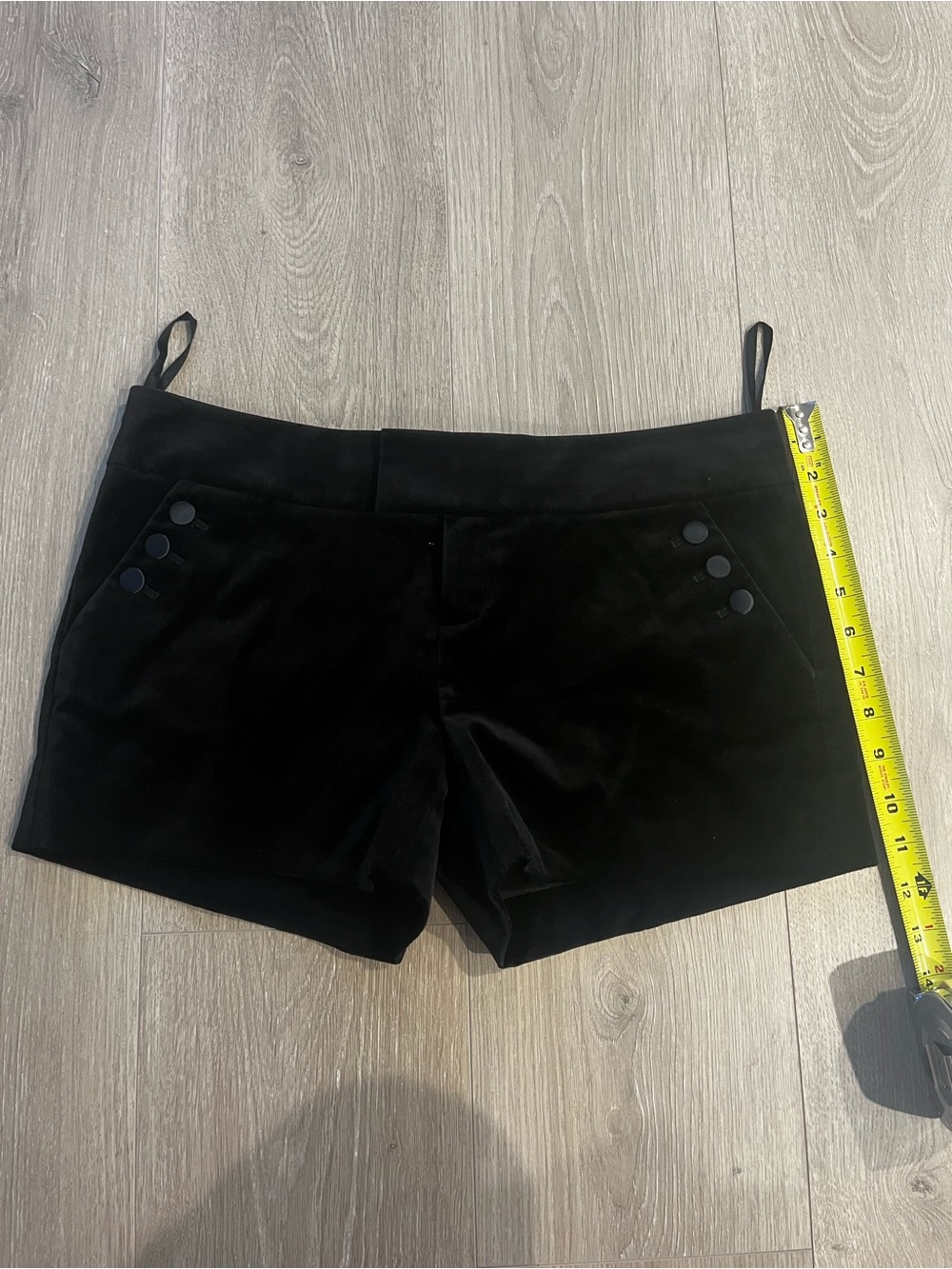 Juicy Couture Black Velvet Shorts with Button Detail NWOT